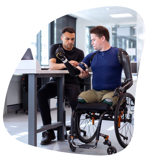 man sitting on wheelchair